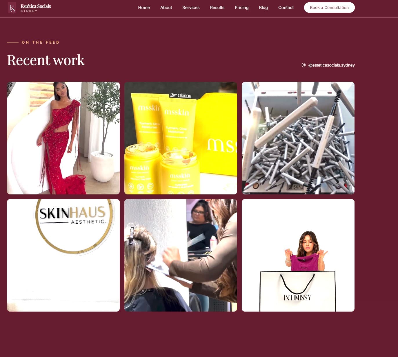 Estética Sydney website screenshot