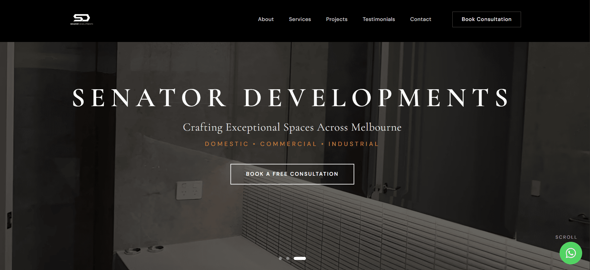 Senator Developments website screenshot