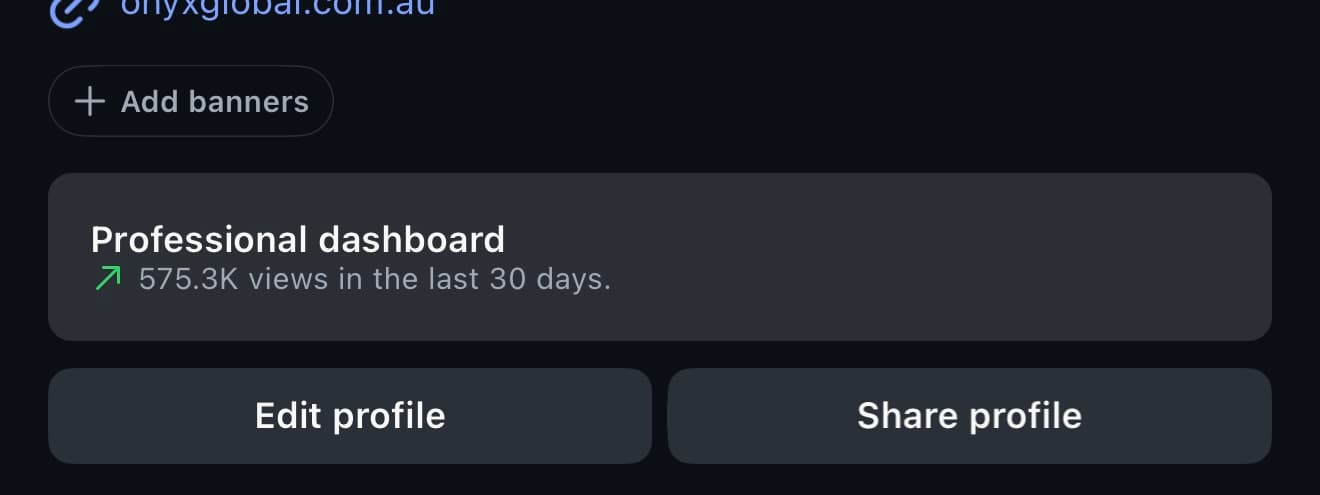 Professional dashboard showing 575.3K views in the last 30 days